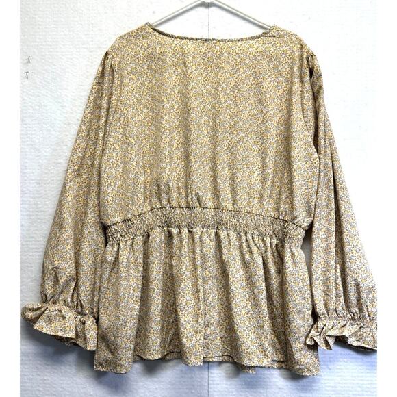 HAYDEN Los Angeles V Neck Floral Ruffle L/S Top Size 3X EUC Fairy Boho - Picture 6 of 7